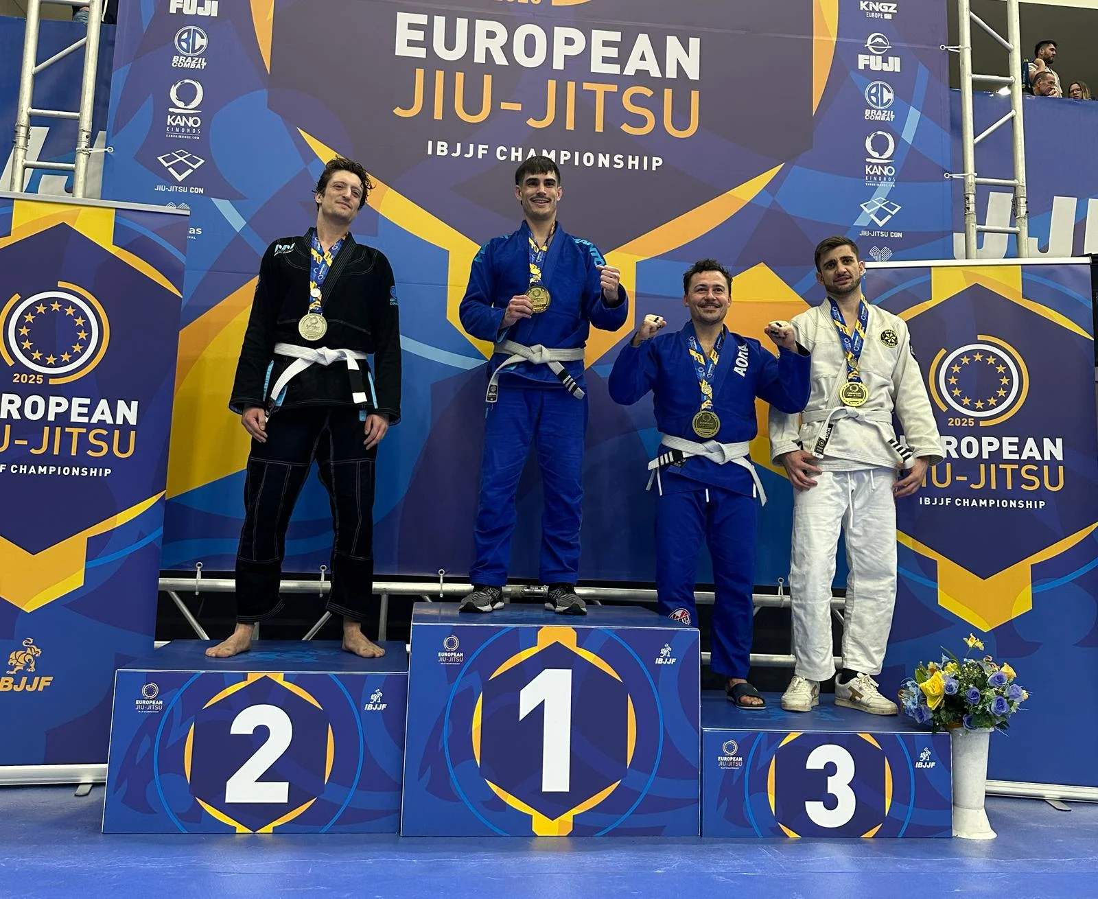 Podium championnats d'Europe IBJJF 2025
